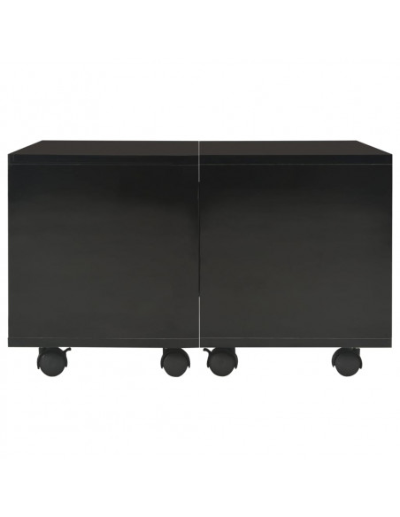 Tavolino da Salotto Nero Lucido 60x60x35 cm Legno Multistrato