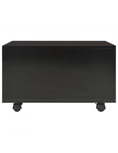 Tavolino da Salotto Nero Lucido 60x60x35 cm Legno Multistrato