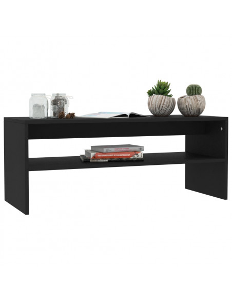 Tavolino da Salotto Nero 100x40x40 cm in Legno Multistrato
