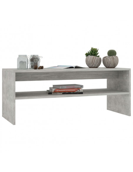 Tavolino Salotto Grigio Cemento 100x40x40 cm Legno Multistrato