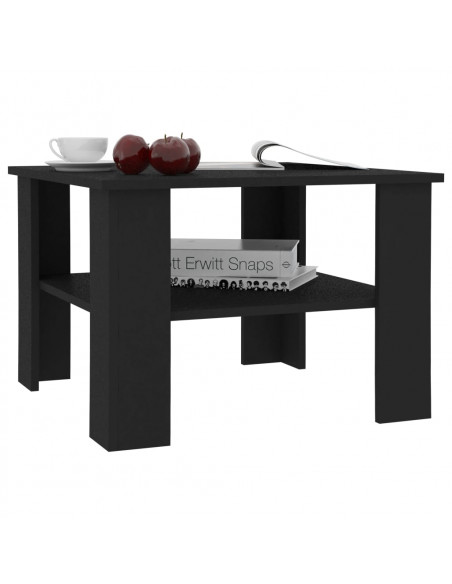Tavolino da Salotto Nero 60x60x42 cm in Legno Multistrato