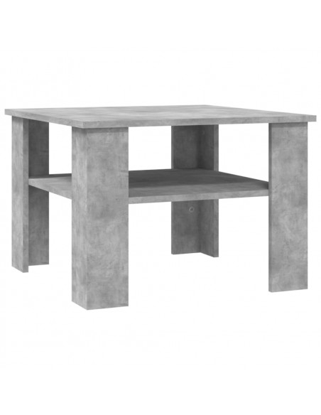 Tavolino da Salotto Grigio Cemento 60x60x42cm Legno Multistrato