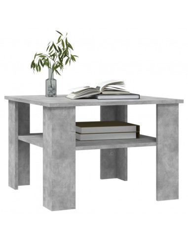 Tavolino da Salotto Grigio Cemento 60x60x42cm Legno Multistrato