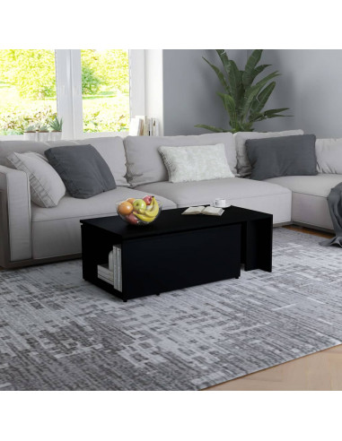 Tavolino da Salotto Nero 150x50x35 cm in Legno Multistrato