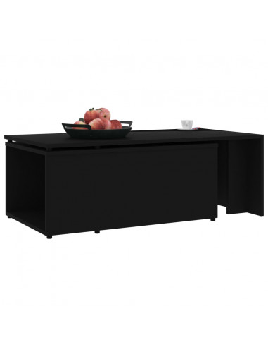 Tavolino da Salotto Nero 150x50x35 cm in Legno Multistrato