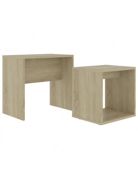 Set Tavolini Salotto Rovere Sonoma 48x30x45cm Legno Multistrato