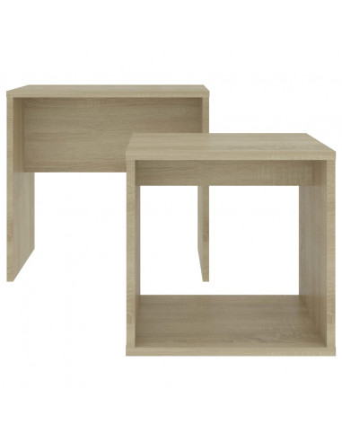 Set Tavolini Salotto Rovere Sonoma 48x30x45cm Legno Multistrato