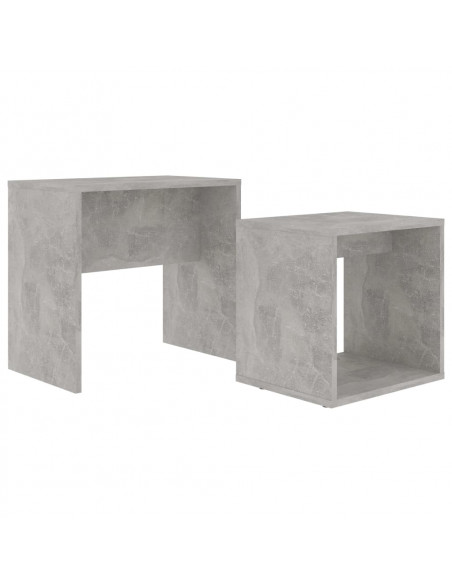 Set Tavolini da Salotto Grigio Cemento 48x30x45 cm Multistrato