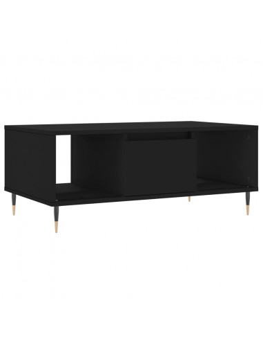 Tavolino da Salotto Nero 90x50x36,5 cm in Legno Multistrato