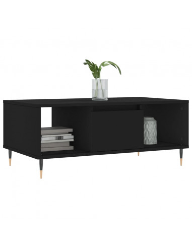 Tavolino da Salotto Nero 90x50x36,5 cm in Legno Multistrato