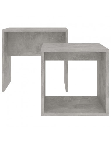 Set Tavolini da Salotto Grigio Cemento 48x30x45 cm Multistrato
