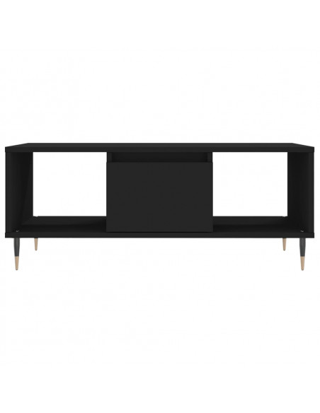Tavolino da Salotto Nero 90x50x36,5 cm in Legno Multistrato
