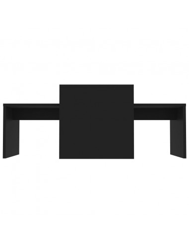 Set Tavolini da Salotto Nero 100x48x40 cm in Legno Multistrato