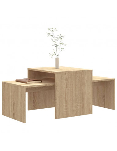 Set Tavolini Salotto Rovere Sonoma 100x48x40 cm Multistrato