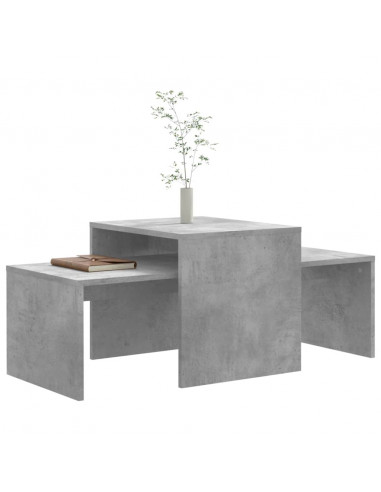 Set Tavolini da Salotto Grigio Cemento 100x48x40 cm Multistrato