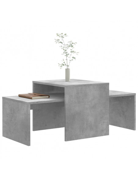 Set Tavolini da Salotto Grigio Cemento 100x48x40 cm Multistrato