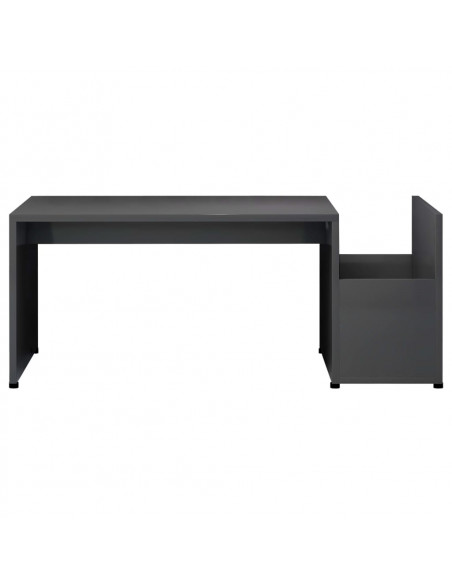 Tavolino da Salotto Grigio Lucido 90x45x35 cm Legno Multistrato