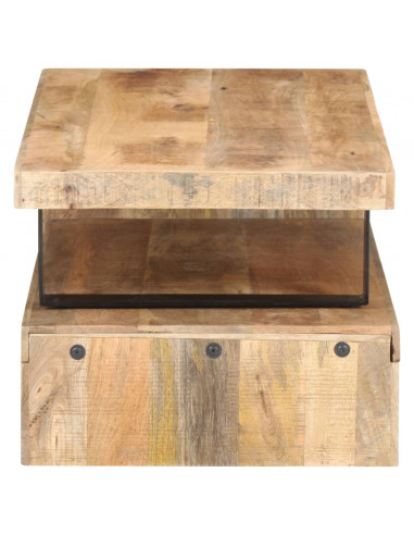 Set Tavolini da Salotto 2 pz in Legno Massello di Mango