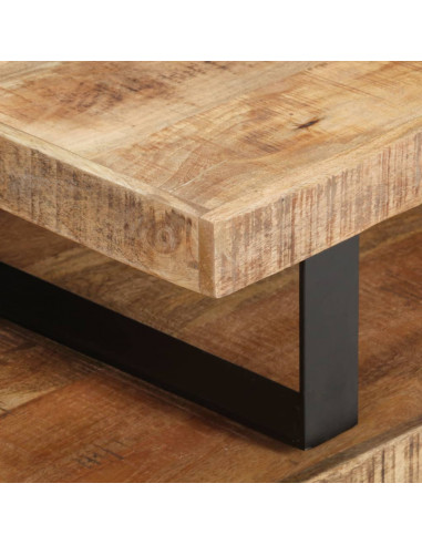 Set Tavolini da Salotto 2 pz in Legno Massello di Mango