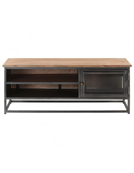 Tavolino da Salotto Grigio 90x50x35 cm in Massello di Acacia