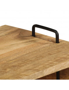 Tavolino da Salotto in Legno Massello di Mango 100x60x45 cm 2