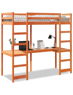 Giroletto Soppalco senza Materasso Marrone Cera 80x200cm Pino 2