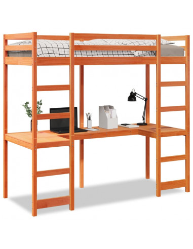 Giroletto Soppalco senza Materasso Marrone Cera 80x200cm Pino