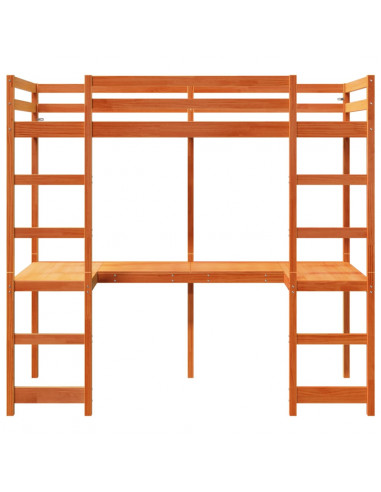 Giroletto Soppalco senza Materasso Marrone Cera 80x200cm Pino