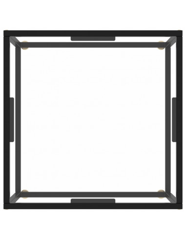 Tavolino da Salotto Nero con Vetro Temperato 60x60x35 cm