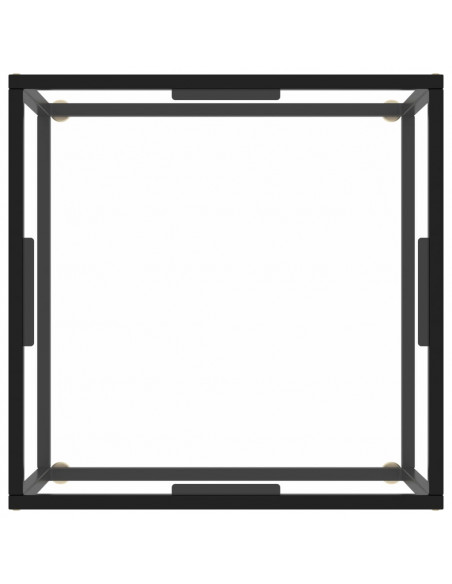 Tavolino da Salotto Nero con Vetro Temperato 60x60x35 cm