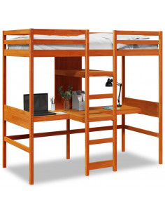 Giroletto Soppalco senza Materasso Marrone Cera 90x190cm Pino 2