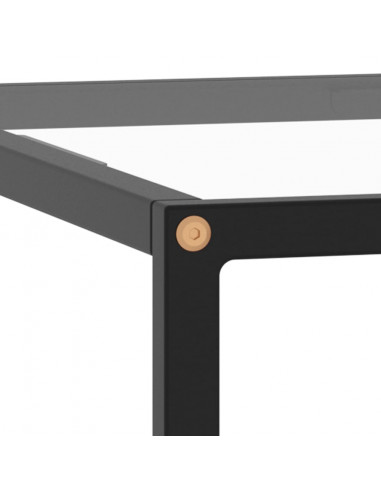 Tavolino da Salotto Nero con Vetro Temperato 60x60x35 cm