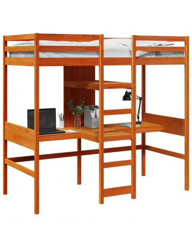 Giroletto Soppalco senza Materasso Marrone Cera 90x190cm Pino