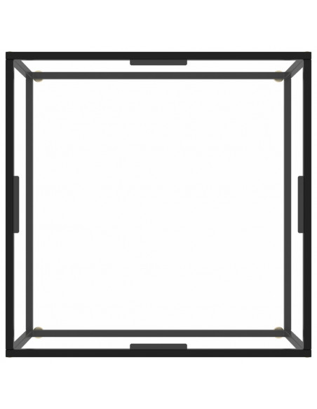 Tavolino da Salotto Nero con Vetro Temperato 80x80x35 cm