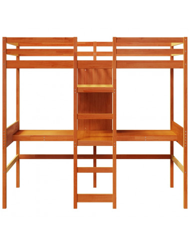 Giroletto Soppalco senza Materasso Marrone Cera 90x190cm Pino