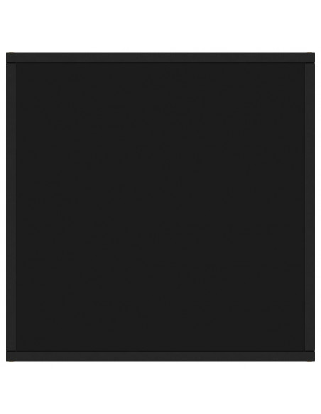 Tavolino da Salotto Nero con Vetro Nero 60x60x35 cm