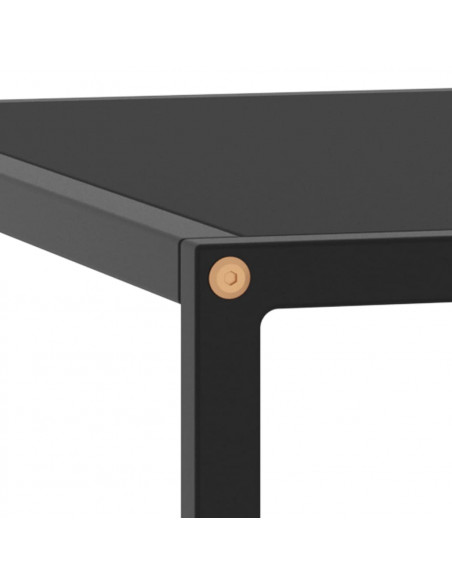 Tavolino da Salotto Nero con Vetro Nero 60x60x35 cm