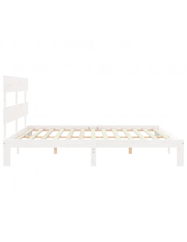 Giroletto Testiera Bianco Super King Size in Legno Massello