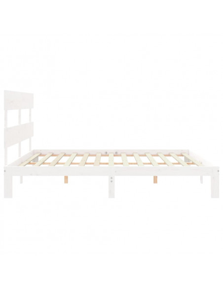 Giroletto Testiera Bianco Super King Size in Legno Massello