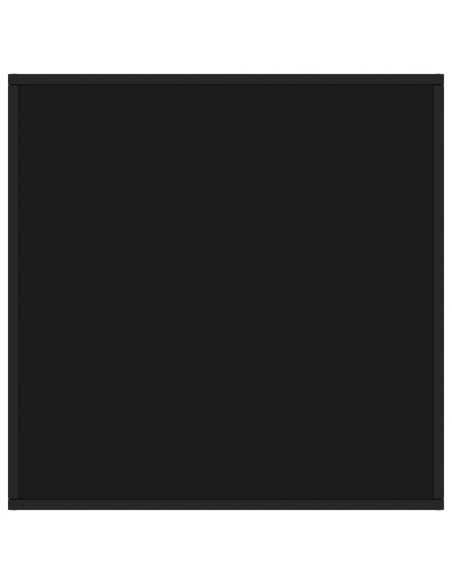 Tavolino da Salotto Nero con Vetro Nero 80x80x35 cm