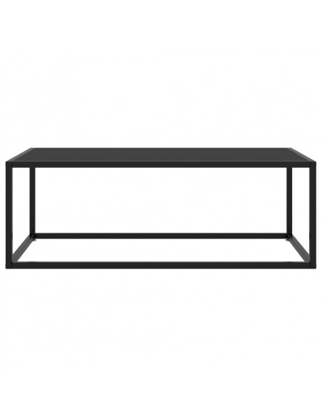 Tavolino da Salotto Nero con Vetro Nero 100x50x35 cm