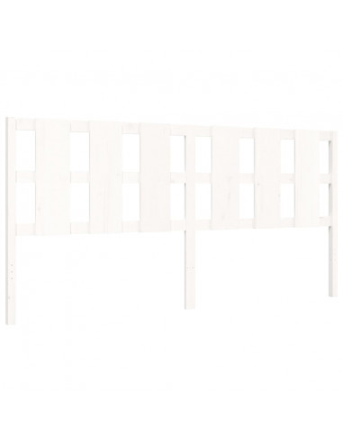 Giroletto Testiera Bianco Super King Size in Legno Massello