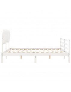 Giroletto Testiera Bianco Super King Size in Legno Massello 2