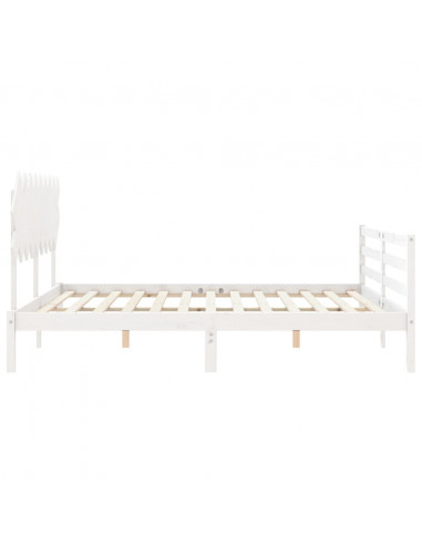 Giroletto Testiera Bianco Super King Size in Legno Massello