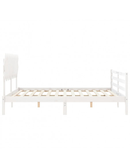 Giroletto Testiera Bianco Super King Size in Legno Massello