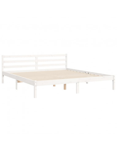 Giroletto Testiera Bianco Super King Size in Legno Massello