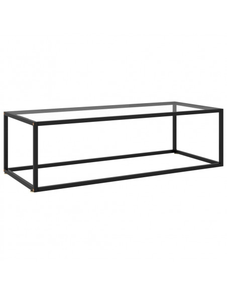 Tavolino da Salotto Nero con Vetro Temperato 120x50x35 cm