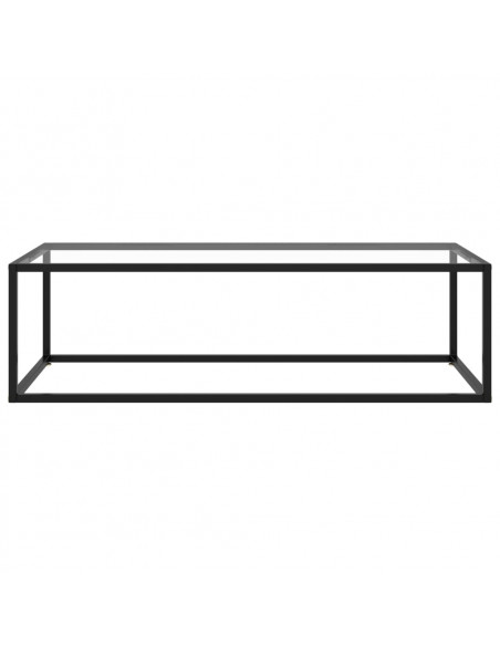 Tavolino da Salotto Nero con Vetro Temperato 120x50x35 cm