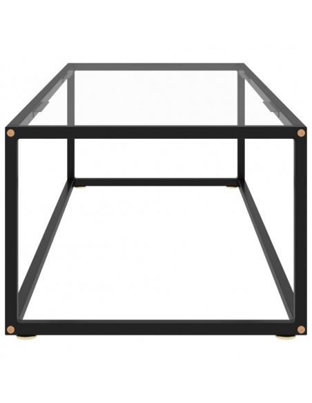 Tavolino da Salotto Nero con Vetro Temperato 120x50x35 cm