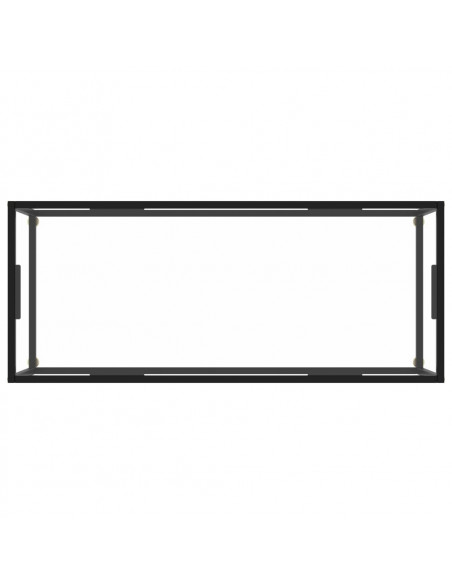 Tavolino da Salotto Nero con Vetro Temperato 120x50x35 cm